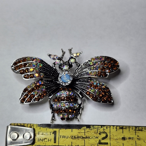 Betsey Johnson Bumblebee Rhinestone Pin Pendant Combo - Picture 3 of 5